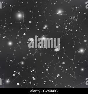Night sky with many stars and constellations, seamless pattern Stock ...