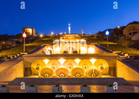 Open air social meeting place and art center known as Cascade in Yerevan, Armenia, at the twilight. Stock Photo
