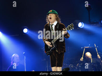 AC/DC Performing on Their 'Rock Or Bust' Tour at Manchester Etihad Stadium  Featuring: AC/DC, ACDC, Angus Young Where: Manchester, United Kingdom When: 09 Jun 2016 Stock Photo