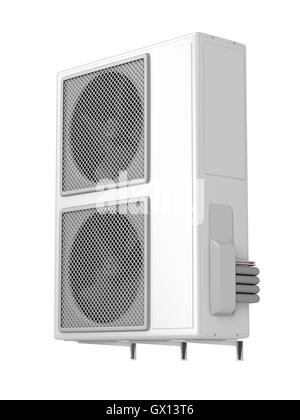 Outdoor unit of central air conditioner, isolated on white Stock Photo
