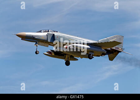 German Air Force (Luftwaffe) F-4F(ICE) Phantom II, Serial 38+37, on finals to land at RNAS Yeovilton International Air Day 2010. Stock Photo