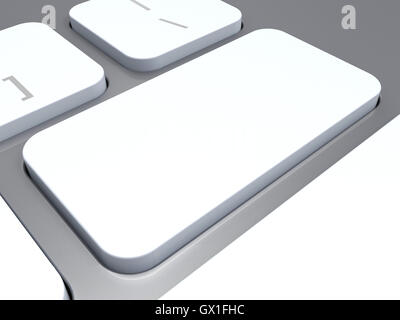 Blank Keyboard Key Shows White Empty Copyspace Keypad Stock Photo