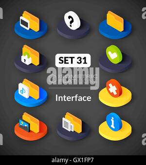Isometric photo and video icons set with professional camera and ...