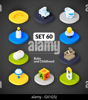 Isometric flat icons set 60 Stock Vector Image & Art - Alamy
