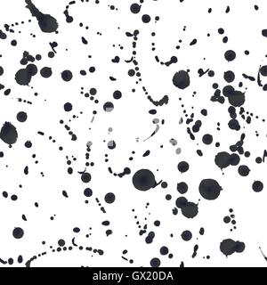 Black stains hand drawing seamless vector pattern Stock Vector