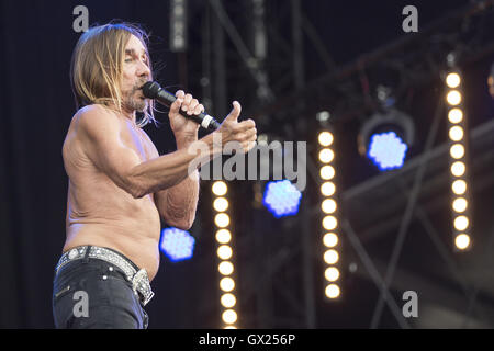 Iggy Pop performs at the Isle of White Festival  Featuring: Iggy Pop, James Newell Osterberg Where: Isle Of Wight, United Kingdom When: 11 Jun 2016 Stock Photo