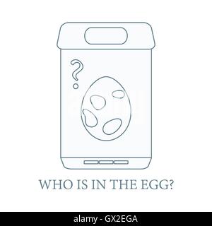 Cute picture with incubator and egg pokemon made in line style on white background. Vector illustration. Stock Vector