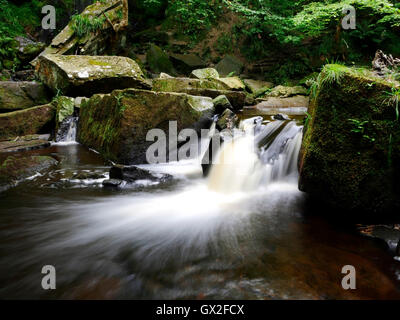 Mallyan Spout Waterfall Goathland Aidensfield North Yorkshire Moors England United Kingdom UK Great Britain GB water waterfall r Stock Photo