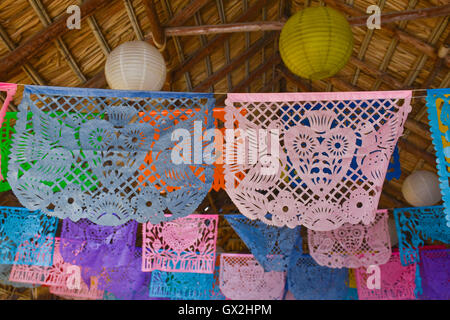 Mexican paper banners for celebrations or holidays Stock Photo