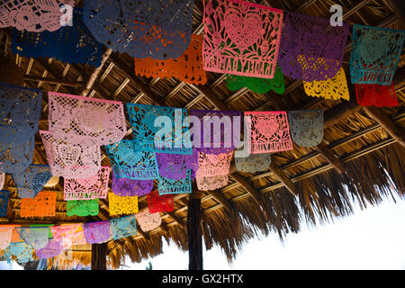 Mexican paper banners for celebrations or holidays Stock Photo