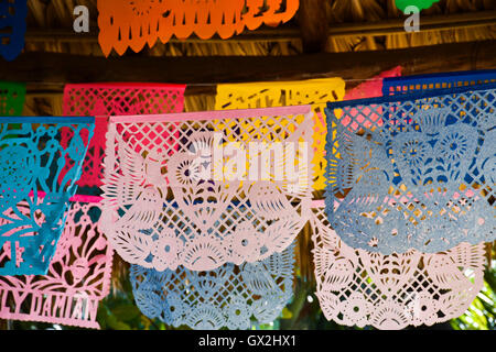 Mexican paper banners for celebrations or holidays Stock Photo