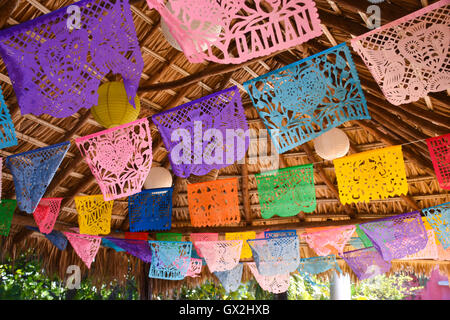 Mexican paper banners for celebrations or holidays Stock Photo