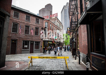 Boston historic Union Oyster House at Union Street in Blackstone Block Stock Photo