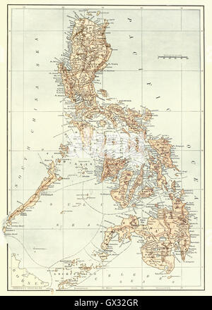 Map of the Philippines at the end of the 19th century. Stock Photo