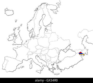 Map of Armenia Stock Photo