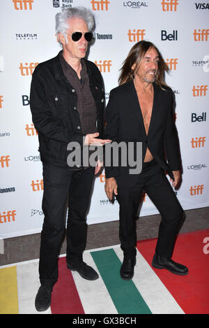 Toronto, Ontario, Canada. 14th Sep, 2016. Director JIM JARMUSCH and musician IGGY POP attend 'Gimme Danger' premiere during the 2016 Toronto International Film Festival at Ryerson Theatre on September 14, 2016 in Toronto, Canada Credit:  Igor Vidyashev/ZUMA Wire/Alamy Live News Stock Photo