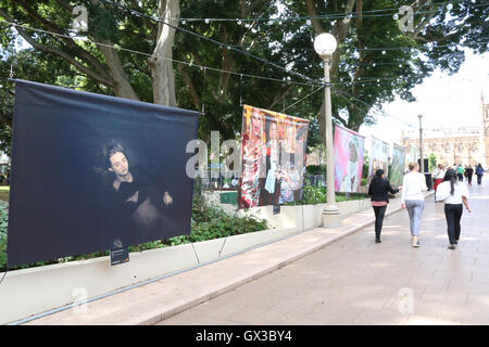 Sydney, Australia. 14 September 2016. As part of City of Sydney’s ‘Art & About Sydney’, the entries of the 22 finalists of the Australian Life photo competition can be seen exhibited in Hyde Park North, Sydney. Credit:  Richard Milnes/Alamy Live News Stock Photo
