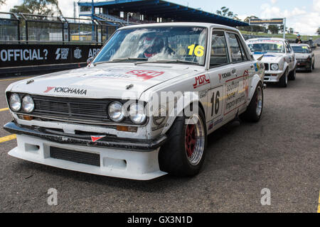 Sydney, Australia. 16th Sep, 2016. Practice session day at Sydney Motorsport Park ahead of the New South Wales Motor Race Championship Round 7 taking place on the 17th and 18th of September. This NSW Motor Race Championship round will feature categories such as HQ Holdens, Sports Sedans, Formula Vee, Supersports, Aussie Racing Cars, Formula Cars, Improved Production and Superkarts. Credit:  mjmediabox/Alamy Live News Stock Photo