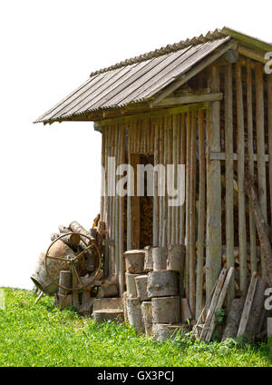 Isolated Country Wooden Shed Barn Stock Photo