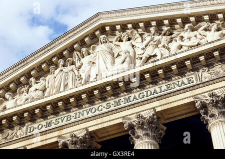 Details of La Madeleine church in Paris, France Stock Photo