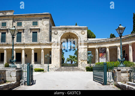 Entrance Palace of Saint Michael and Saint George Corfu Old Town Ionian Islands Greece Stock Photo