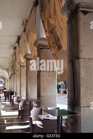 Verandah cafe The Liston Corfu Old Town Ionian Islands Greece Stock Photo