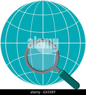 earth globe diagram and magnifying glass icon Stock Vector Image & Art ...
