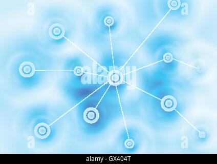 Abstract blue tech communication design. Vector bright technology background Stock Vector