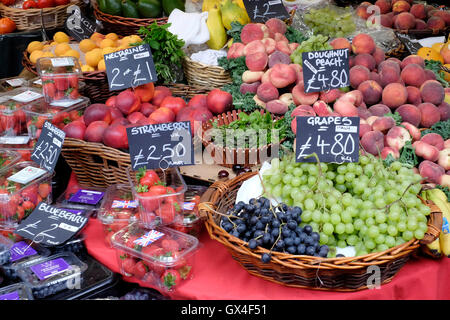 A fruit and veg stall in Borough market Stock Photo