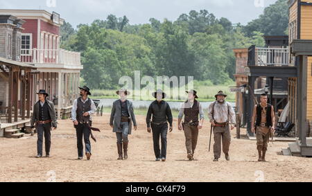 RELEASE DATE: September 23, 2016 TITLE: The Magnificent Seven STUDIO: MGM DIRECTOR: Antoine Fuqua PLOT: Seven gun men in the old west gradually come together to help a poor village against savage thieves STARRING: Cast (Credit Image: c MGM/Entertainment Pictures/) Stock Photo