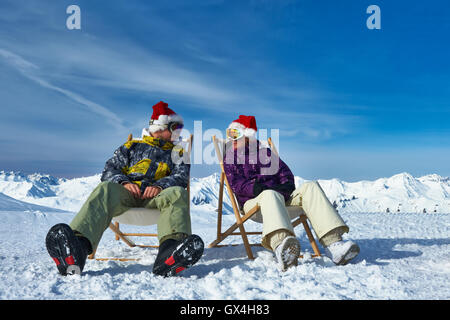 Apres ski at mountains during christmas Stock Photo