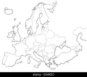 Blank map of Europe Stock Photo