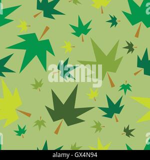 Autumn fall maple leaves seamless pattern background Stock Vector