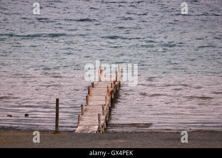 a beautiful dock leading to the lake, Castel Gandolfo, Lago di Albano, Italy Stock Photo