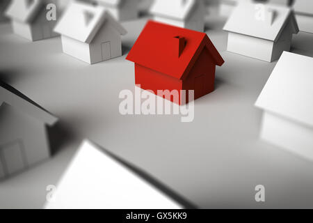 3D Rendering finding a home for sale Stock Photo