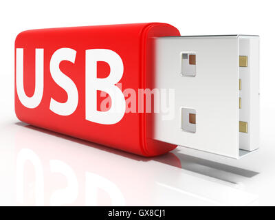 Usb Flash Drive Shows Portable Storage or Memory Stock Photo