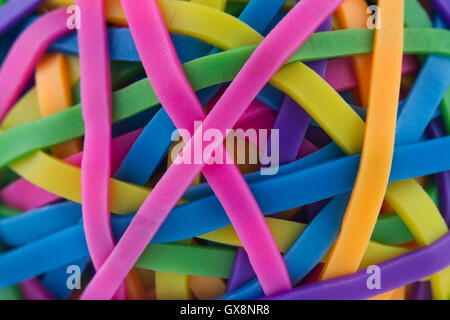Horizontal macro of a rubber elastic band ball Stock Photo