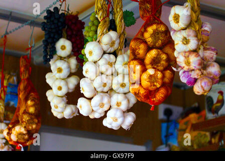 Garlic Stall French Christmas Market Stock Photo