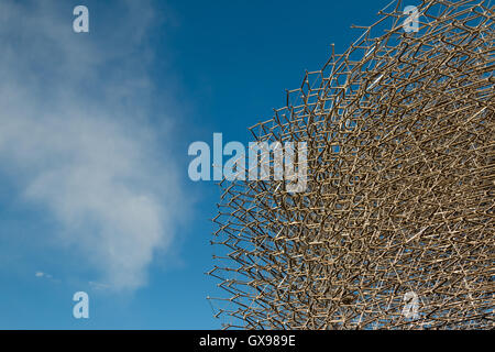 Detail of Megastructure made of Aluminium Beehive: British Pavilion at Exposition in Milan - Italy Stock Photo