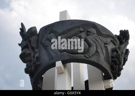 Memorial complex “Salute, Pobeda!” open-air museum located in the Frunze Park in Orenburg city. Stock Photo