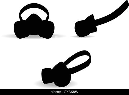 EPS 10 vector illustration of gas mask on white background Stock Vector