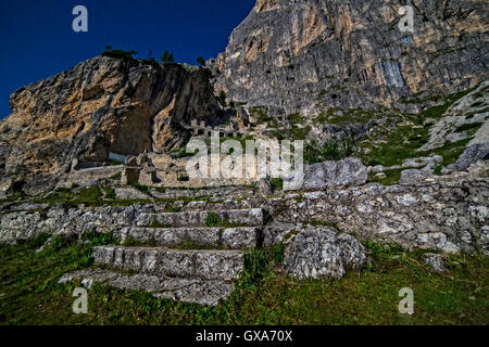 Italian stations of the Great War - Location Ospedaletti - Falzarego - Dolomiti Stock Photo