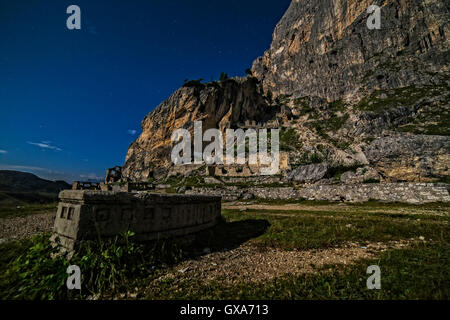 Italian stations of the Great War - Location Ospedaletti - Falzarego - Dolomiti Stock Photo