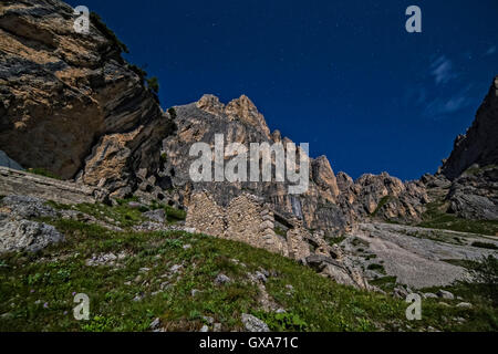 Italian stations of the Great War - Location Ospedaletti - Falzarego - Dolomiti Stock Photo