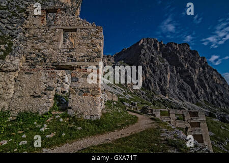 Italian stations of the Great War - Location Ospedaletti - Falzarego - Dolomiti Stock Photo