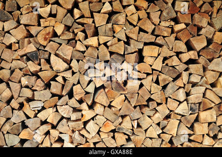 Pile of a chopped fire wood pattern Stock Photo