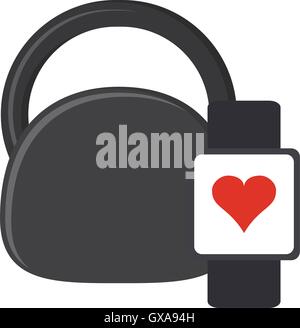 heart rate wrist monitor and weight scale icon Stock Vector Image & Art ...