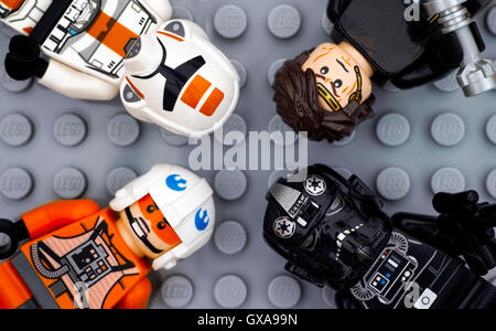 Tambov, Russian Federation - July 06, 2016 Four Lego Star Wars minifigures. Stock Photo