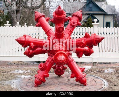 Fire Hydrant sculpture in Shelburne Vermont Stock Photo