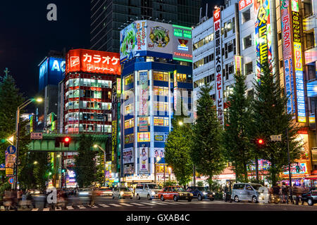 Japan, Honshu island, Kanto, Tokyo, Akihabara district at night. Stock Photo